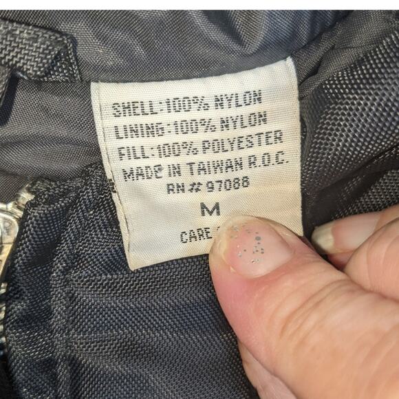 Vintage 90's Pale Nylon Utility Cargo Black Hooded Jacket Toggle Buttons M - Picture 6 of 9